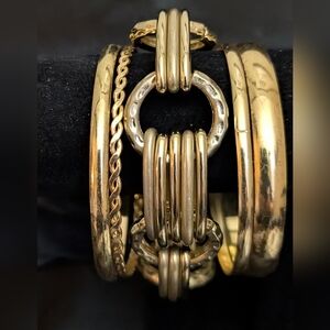 #45. Gold-Tone Bangle Set& Gold Bracelet